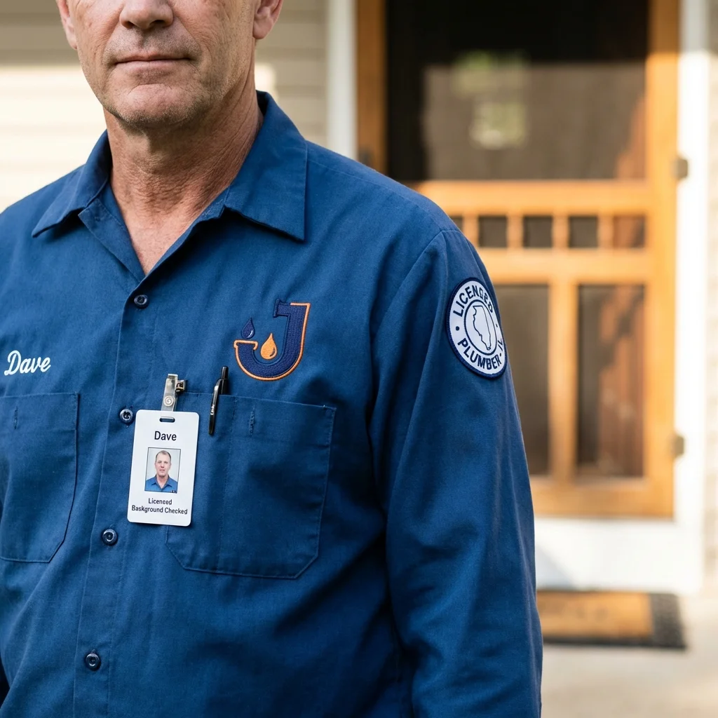 Licensed plumber showing ID badge in Norwich, NY