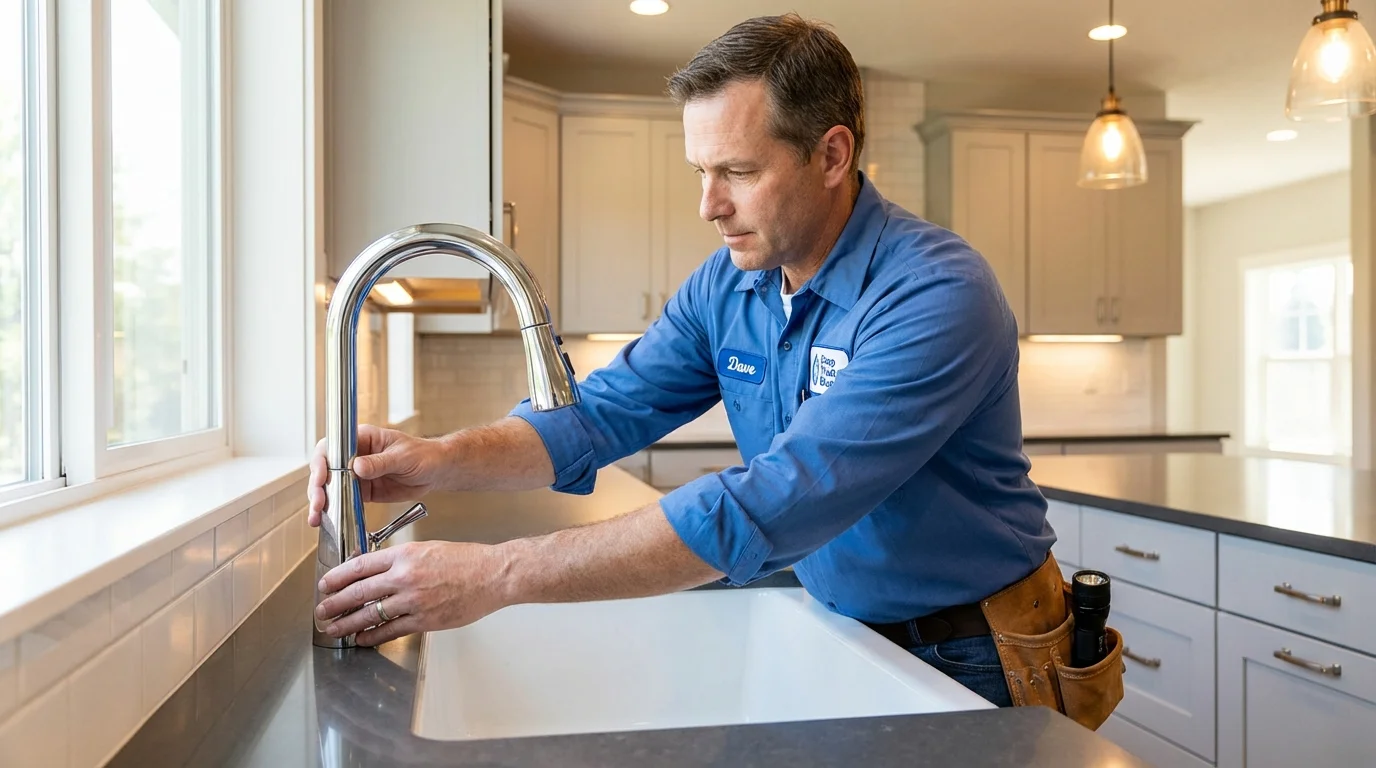 Kitchen faucet installation by Johns Plumbing LLC in Norwich